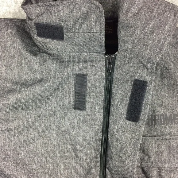 Chrome Industries Jacket Mens Large Utility Rain Stowaway Hood Grey Vents - Picture 11 of 16